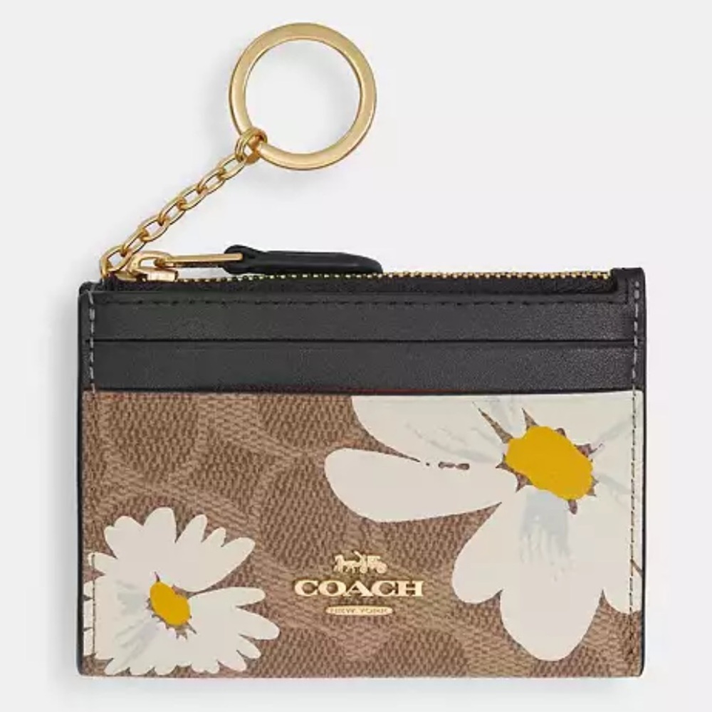 COACH skinny zip card case